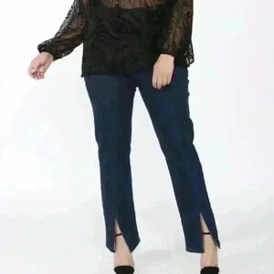 DEX | Ella Super Skinny High Rise Split Hem Dark Wash Jeans Size 26